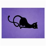 Purple Gracious Evil Black Cat Glasses Cloth (Large) Front