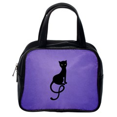 Purple Gracious Evil Black Cat Classic Handbag (one Side) by CreaturesStore