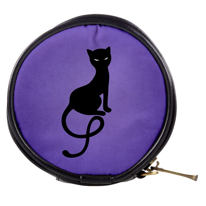 Purple Gracious Evil Black Cat Mini Makeup Case