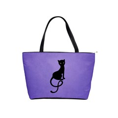 Purple Gracious Evil Black Cat Large Shoulder Bag