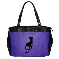 Purple Gracious Evil Black Cat Oversize Office Handbag (one Side) by CreaturesStore