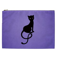 Purple Gracious Evil Black Cat Cosmetic Bag (xxl) by CreaturesStore