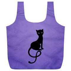 Purple Gracious Evil Black Cat Reusable Bag (xl) by CreaturesStore