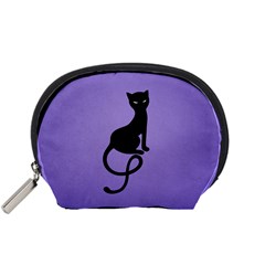 Purple Gracious Evil Black Cat Accessories Pouch (small) by CreaturesStore