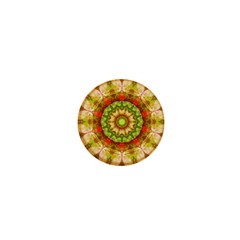 Red Green Apples Mandala 1  Mini Button