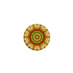 Red Green Apples Mandala 1  Mini Button Front