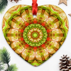 Red Green Apples Mandala Heart Ornament