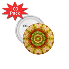 Red Green Apples Mandala 1 75  Button (100 Pack)