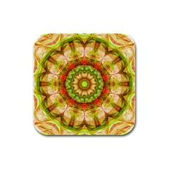 Red Green Apples Mandala Drink Coasters 4 Pack (square)