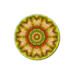 Red Green Apples Mandala Drink Coasters 4 Pack (round) by Zandiepants