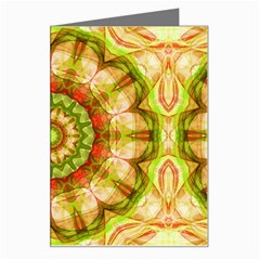 Red Green Apples Mandala Greeting Card by Zandiepants