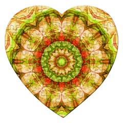 Red Green Apples Mandala Jigsaw Puzzle (heart)