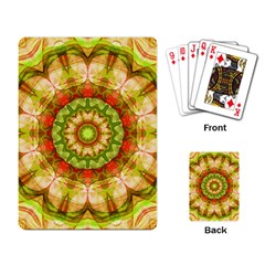 Red Green Apples Mandala Playing Cards Single Design by Zandiepants