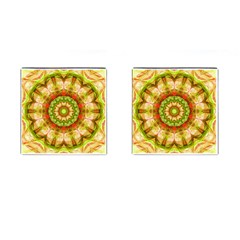 Red Green Apples Mandala Cufflinks (square) by Zandiepants