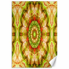 Red Green Apples Mandala Canvas 12  X 18  (unframed) by Zandiepants