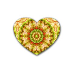 Red Green Apples Mandala Drink Coasters (heart)