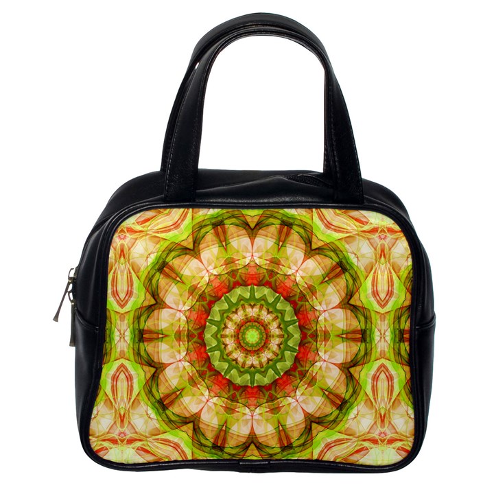 Red Green Apples Mandala Classic Handbag (One Side)