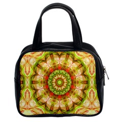 Red Green Apples Mandala Classic Handbag (two Sides)