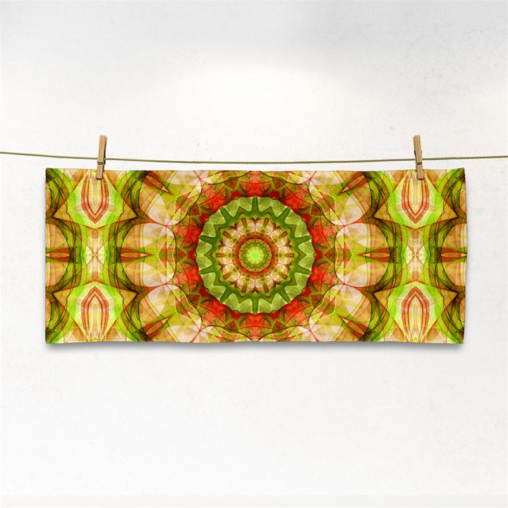 Red Green Apples Mandala Hand Towel