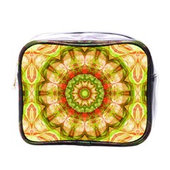 Red Green Apples Mandala Mini Travel Toiletry Bag (one Side)