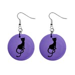 Gracious Evil Black Cat Mini Button Earrings Front