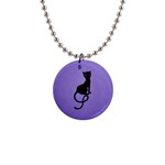 Gracious Evil Black Cat Button Necklace Front