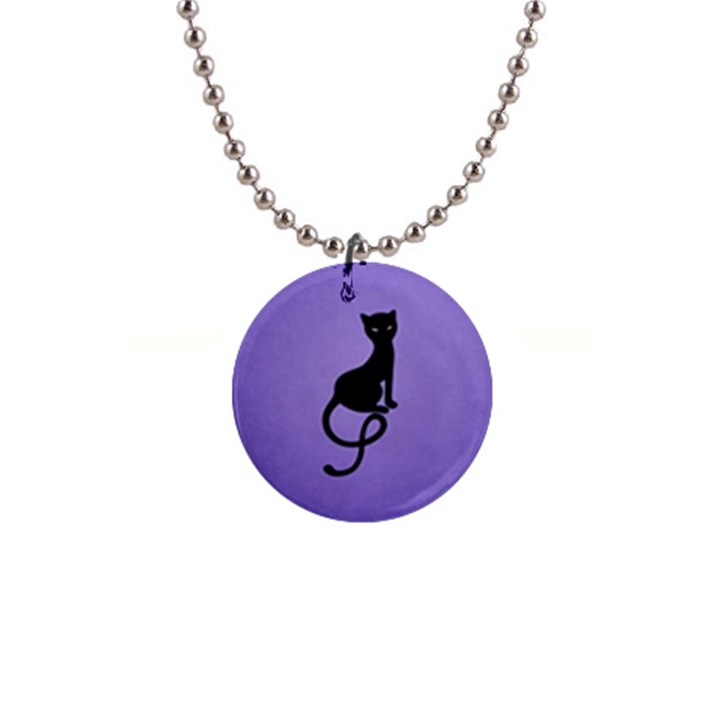 Gracious Evil Black Cat Button Necklace