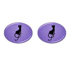 Gracious Evil Black Cat Cufflinks (oval) by CreaturesStore