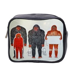 1 Neanderthal & 3 Big Foot,on White, Mini Travel Toiletry Bag (two Sides)