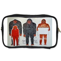 1 Neanderthal & 3 Big Foot,on White, Travel Toiletry Bag (two Sides) by creationtruth