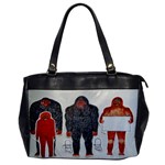 1 Neanderthal & 3 Big Foot,on White, Oversize Office Handbag (One Side) Front