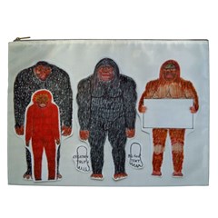 1 Neanderthal & 3 Big Foot,on White, Cosmetic Bag (xxl)