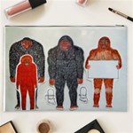 1 Neanderthal & 3 Big Foot,on White, Cosmetic Bag (XXL) Back