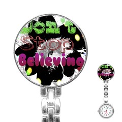 Don t Stop Believing Stainless Steel Nurses Watch by SharoleneCollection