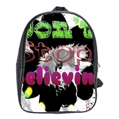 Don t Stop Believing School Bag (large) by SharoleneCollection