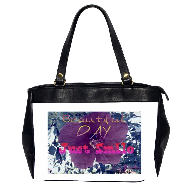 Beautiful Day Just Smile Oversize Office Handbag (Two Sides)