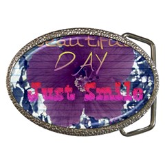 Beautiful Day Just Smile Belt Buckle (oval)