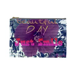 Beautiful Day Just Smile Cosmetic Bag (large)