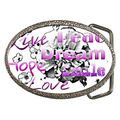 Live Peace Dream Hope Smile Love Belt Buckle (oval)