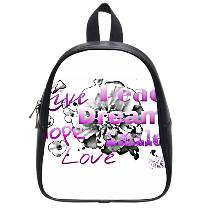 Live Peace Dream Hope Smile Love School Bag (Small)