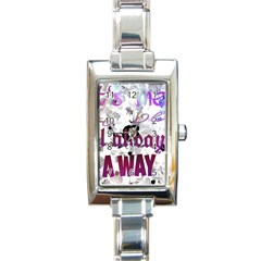 What s Meant To Be Will Always Find A Way Rectangular Italian Charm Watch by SharoleneCollection