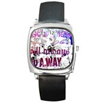 What s meant to be will always find a way Square Leather Watch Front