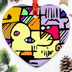 Fighting The Fog Heart Ornament (two Sides) by FunWithFibro