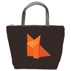 Dark Cute Origami Fox Bucket Handbag