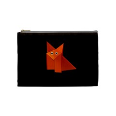 Dark Cute Origami Fox Cosmetic Bag (medium) by CreaturesStore