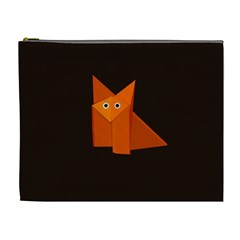 Dark Cute Origami Fox Cosmetic Bag (xl)