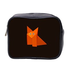 Dark Cute Origami Fox Mini Travel Toiletry Bag (two Sides)