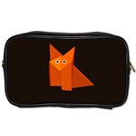 Dark Cute Origami Fox Travel Toiletry Bag (Two Sides) Front