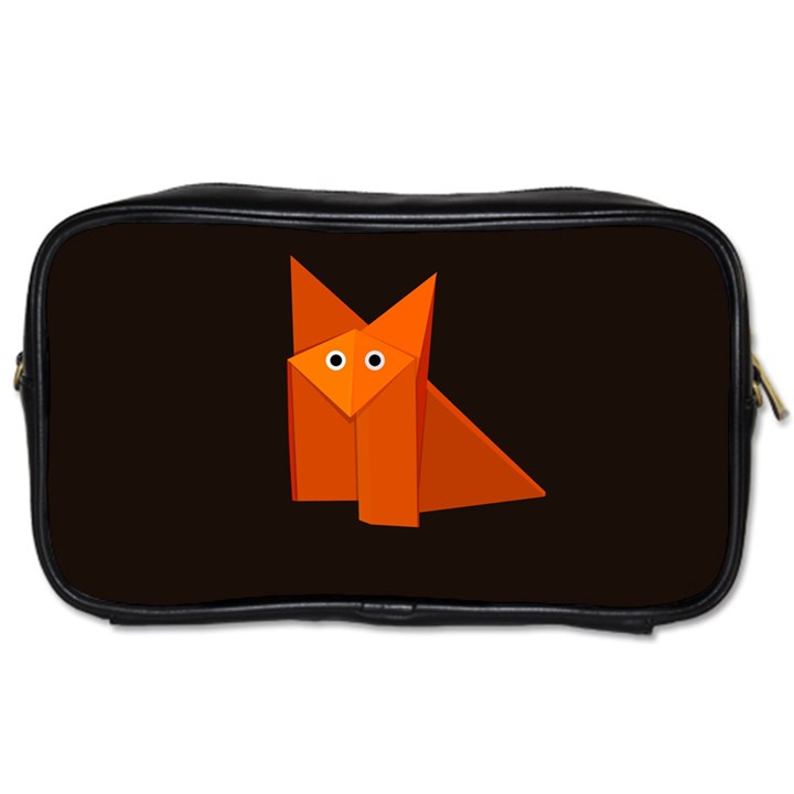 Dark Cute Origami Fox Travel Toiletry Bag (Two Sides)