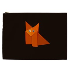 Dark Cute Origami Fox Cosmetic Bag (xxl)